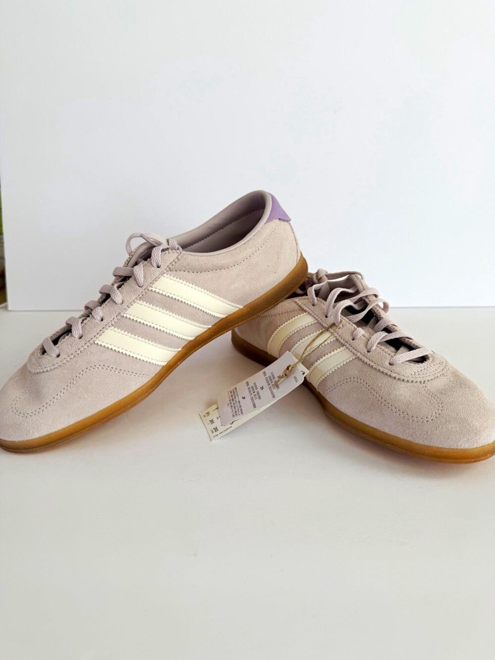 adidas Gazelle Lo Pro Suede Low Top Lace Up Sneakers White/Purple US 9W